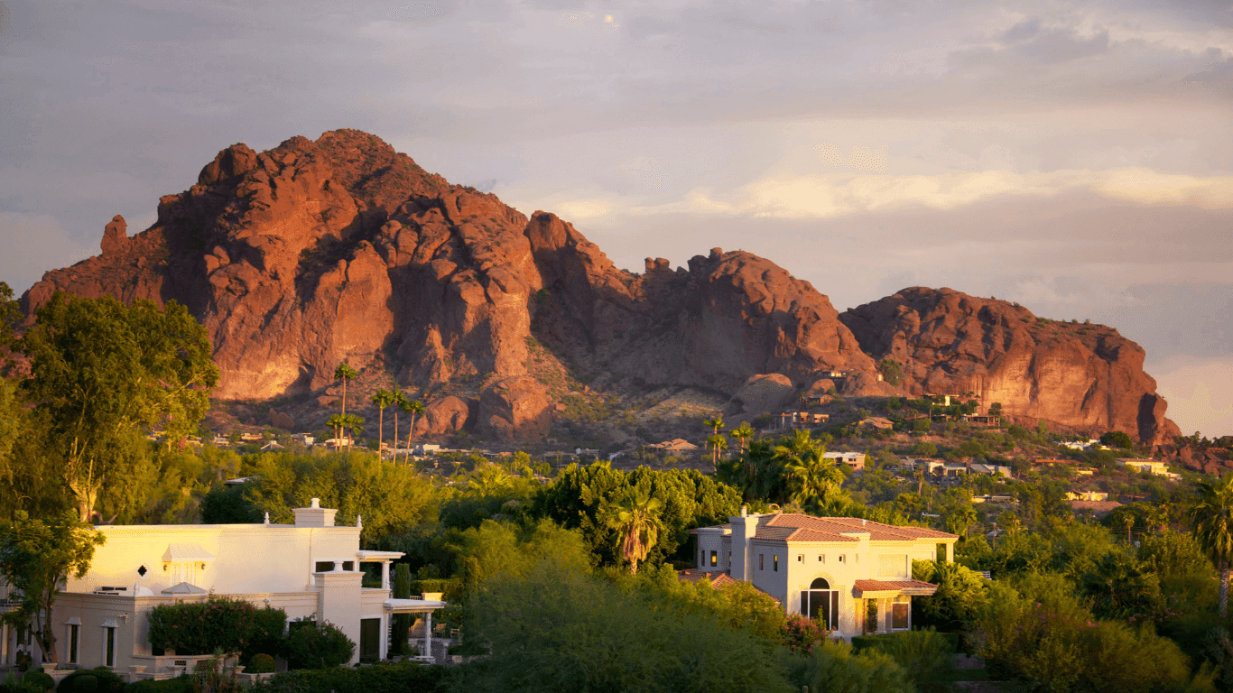 City view of Mesa at night